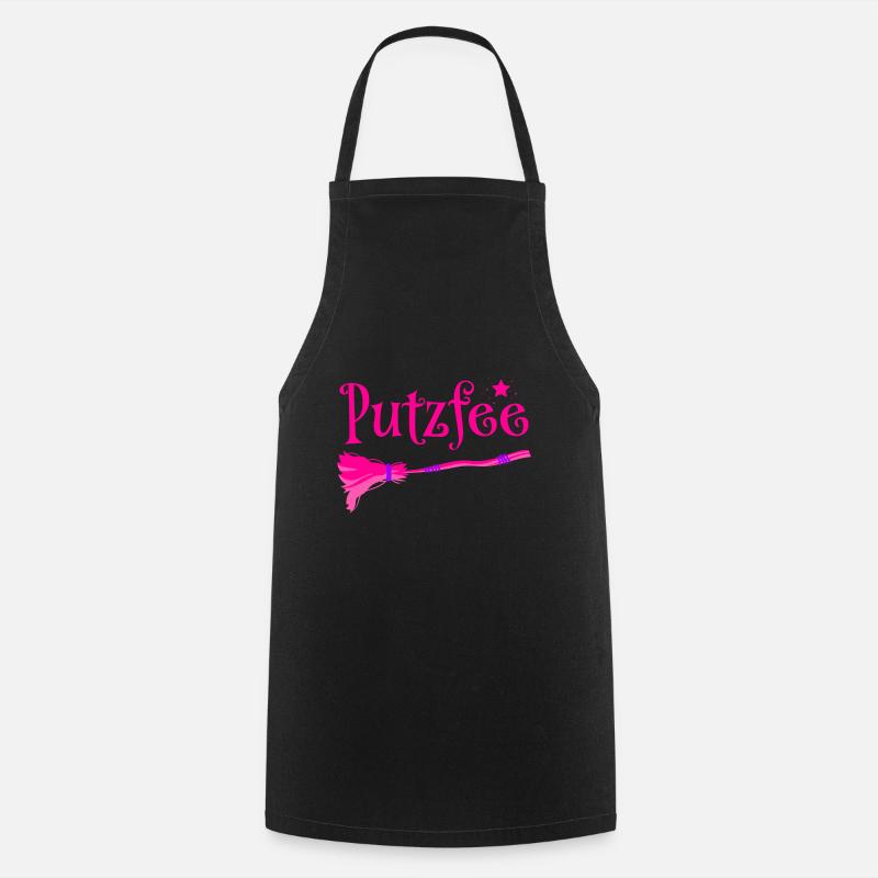 Putzfee Lustiger Spruch Putzfrau Haushalt Geschenk - Kochschürze - Schwarz