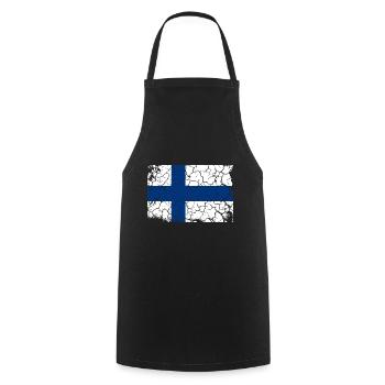 Finnland Flagge Vintage Suomi Urlaub Finnisch - Kochschürze - Schwarz - Vorne - AI Model Male 185 dark (185cm)