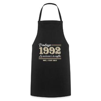 1992 année de naissance et cadeau d'anniversaire d - Tablier de cuisine - noir - Devant - AI Model Male 185 dark (185cm)