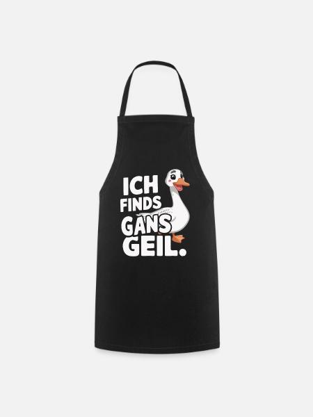Gans Gänse Tier Bauernhof - Kochschürze - Schwarz