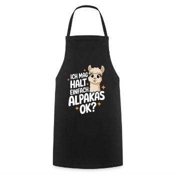 Alpaca llama alpacas animal - Cooking Apron - black - Front - AI Model Male 185 dark (185cm)