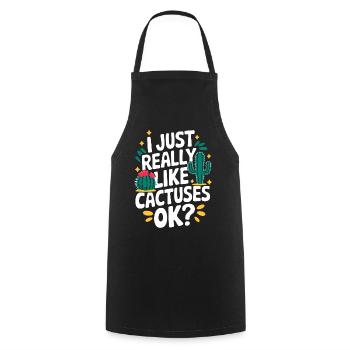 Cactus Cacti Desert Plant - Cooking Apron - black - Front - AI Model Male 185 dark (185cm)