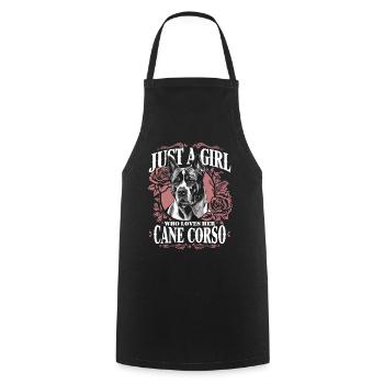 Cane Corso Dog - Cooking Apron - black - Front - AI Model Male 185 dark (185cm)