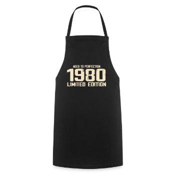 1980 Limited edition 1980 Birthday 1980 Retro - Cooking Apron - black - Front - AI Model Male 185 dark (185cm)