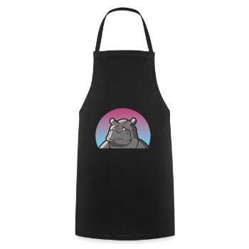 Hippo hippopotamus hippo pachyderm gift animal - Cooking Apron - black - Front - AI Model Male 185 dark (185cm)