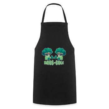 Brocoli légumes végétal végétarien - Tablier de cuisine - noir - Devant - AI Model Male 185 dark (185cm)