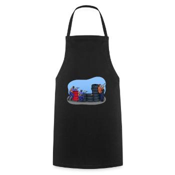 Paintball illustration - Cooking Apron - black - Front - AI Model Male 185 dark (185cm)