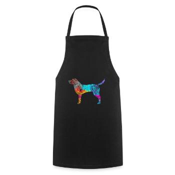 Labrador Retriever Flowers Geschenkidee - Kochschürze - Schwarz - Vorne - AI Model Male 185 dark (185cm)