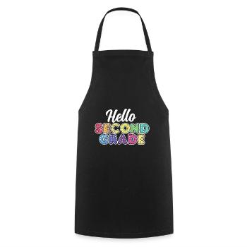 Teacher Hello Second Grade - Cooking Apron - black - Front - AI Model Male 185 dark (185cm)