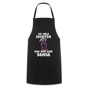 Idioten Sensenmann Lustiger Spruch Frech Geschenk - Kochschürze - Schwarz - Vorne - AI Model Male 185 dark (185cm)