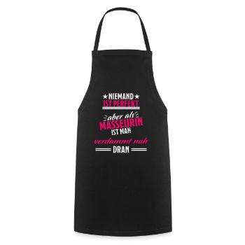 Masseurin Massage Beruf Lustiger Spruch Geschenk - Kochschürze - Schwarz - Vorne - AI Model Male 185 dark (185cm)