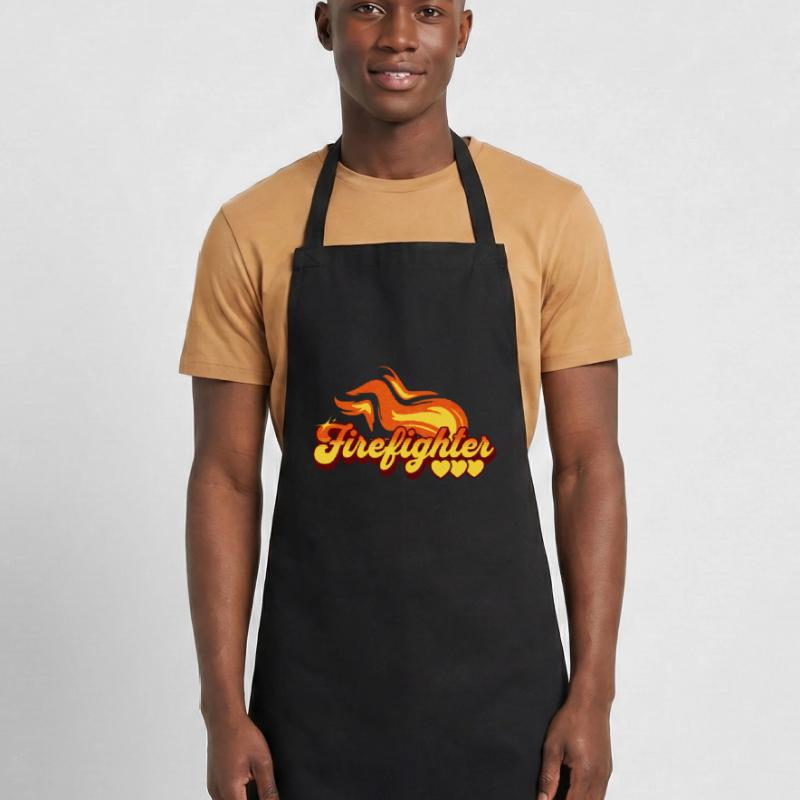 Firefighter Gift Flame Pattern Cooking Apron