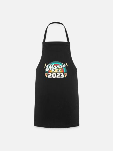 Annonce Grossesse 2023 - Future Mamie 2023 - Tablier de cuisine - noir