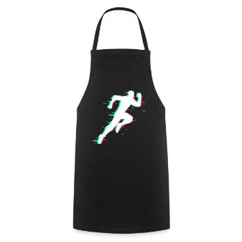 Runner sprinter running gift sport run sprint - Cooking Apron - black - Front - AI Model Male 185 dark (185cm)