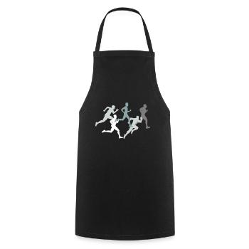 Running sport runner gift athlete run jog - Cooking Apron - black - Front - AI Model Male 185 dark (185cm)