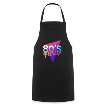 80s party gift neon retro vintage cult - Cooking Apron - black - Front - AI Model Male 185 dark (185cm)