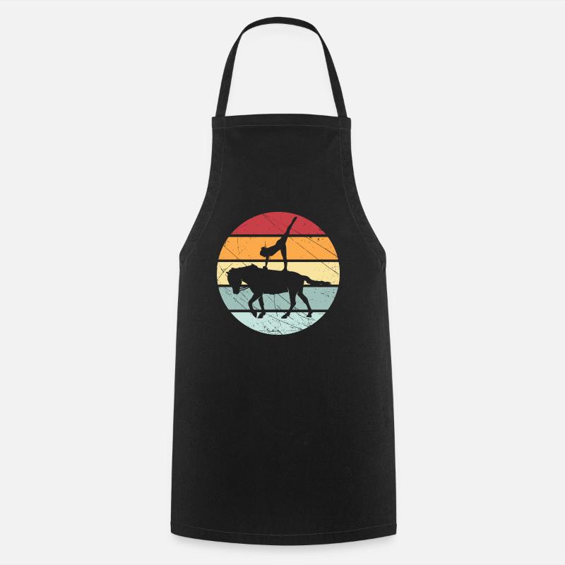 Cheval de cheval d'équitation rétro Volti - Tablier de cuisine - noir