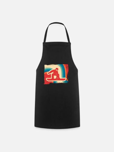 Snowboard Wintersport Geschenk Snowboarding retro - Kochschürze - Schwarz