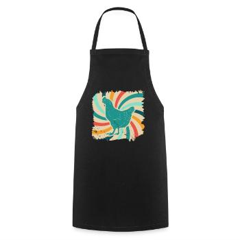 Huhn Hühner Bauernhof Tier Geschenk retro Bauer - Kochschürze - Schwarz - Vorne - AI Model Male 185 dark (185cm)