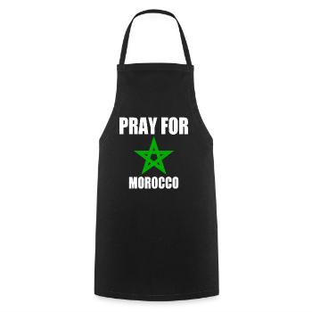 Pray for morocco - maroc - Tablier de cuisine - noir - Devant - AI Model Male 185 dark (185cm)