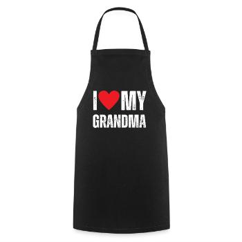 I Love My Grandma - Cooking Apron - black - Front - AI Model Male 185 dark (185cm)