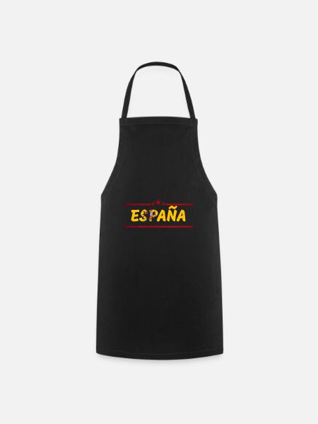 Drapeau Espagne Madrid Hola UE - Tablier de cuisine - noir