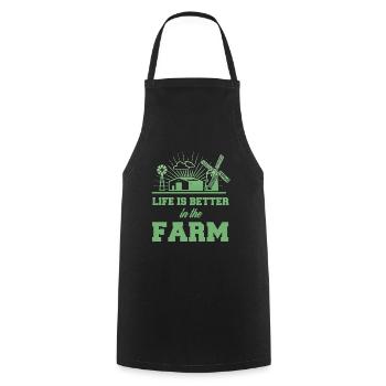 Farmer farmer farmer tractor farm gift - Cooking Apron - black - Front - AI Model Male 185 dark (185cm)