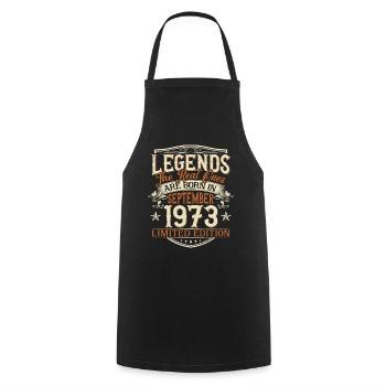 Septembre 1973 Anniversaire de naissance - Tablier de cuisine - noir - Devant - AI Model Male 185 dark (185cm)