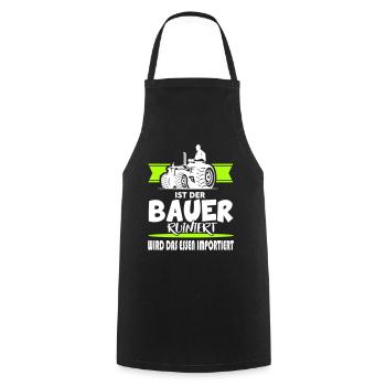 Ist der Bauer ruiniert Demostration Protest - Kochschürze - Schwarz - Vorne - AI Model Male 185 dark (185cm)