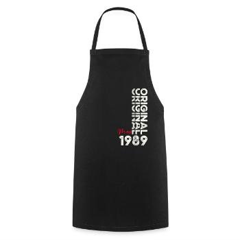 35th Birthday Husband Original May Vintage 1989 - Cooking Apron - black - Front - AI Model Male 185 dark (185cm)