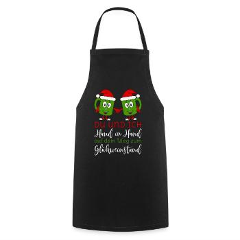 Glühwein - Du und Ich Hand in Hand Glühweinstand - Kochschürze - Schwarz - Vorne - AI Model Male 185 dark (185cm)