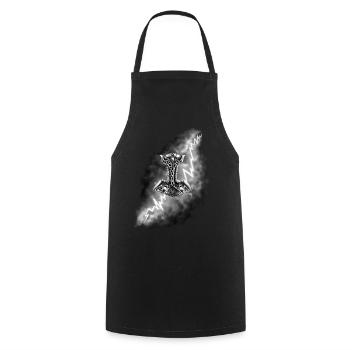 Marteau de Thor - Tablier de cuisine - noir - Devant - AI Model Male 185 dark (185cm)