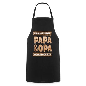 Ich habe zwei Titel Papa Opa Geschenk Geburtstag - Kochschürze - Schwarz - Vorne - AI Model Male 185 dark (185cm)