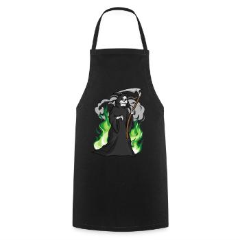 Halloween faucheuse - Tablier de cuisine - noir - Devant - AI Model Male 185 dark (185cm)