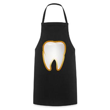 Une dent dans le cadre doré style de dent d’or - Tablier de cuisine - noir - Devant - AI Model Male 185 dark (185cm)