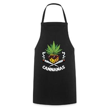 CANNANAS GRAS CANNABIS HANF KIFFEN KIFFER - Kochschürze - Schwarz - Vorne - AI Model Male 185 dark (185cm)