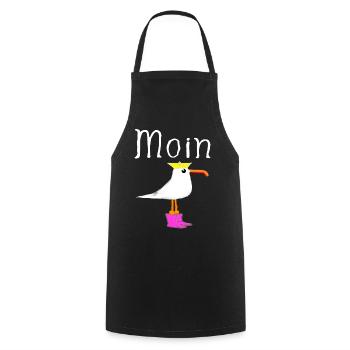 Moin Küstenkind Möwe Girl Mädchen Frau Geschenke - Kochschürze - Schwarz - Vorne - AI Model Male 185 dark (185cm)