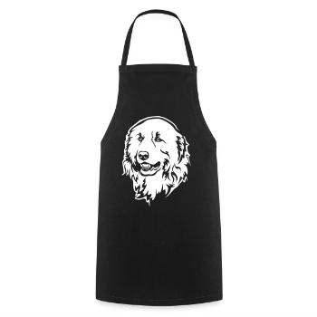Pyrenean Mountain Dog Head "Black Edition" - Cooking Apron - black - Front - AI Model Male 185 dark (185cm)