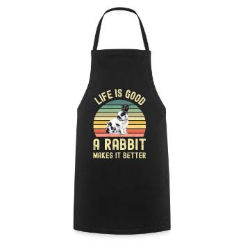 Rabbit Rabbit - Cooking Apron - black - Front - AI Model Male 185 dark (185cm)