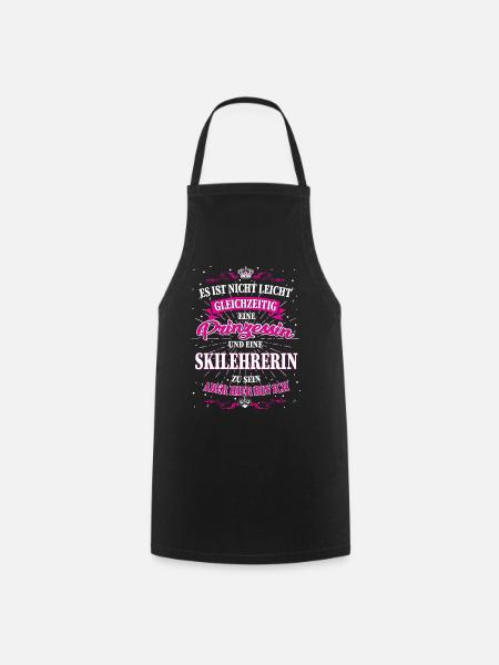 Skilehrerin und Prinzessin T-Shirt - Kochschürze - Schwarz