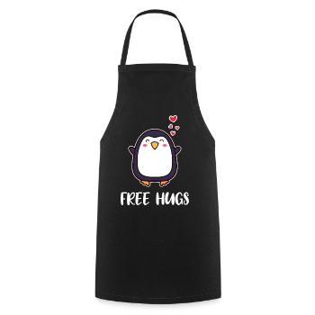 Animal Cute Penguin Heart Statement Seabird South Pole - Cooking Apron - black - Front - AI Model Male 185 dark (185cm)