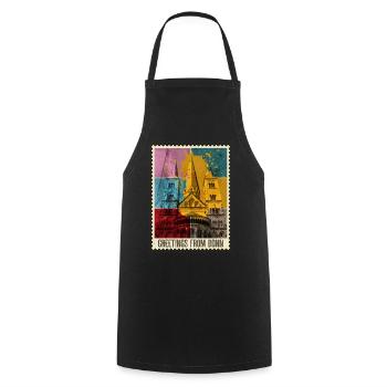 Bonn Deutschland Stadt Skyline Briefmarke Bunt - Kochschürze - Schwarz - Vorne - AI Model Male 185 dark (185cm)