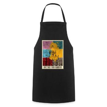 Hannover Germany City Skyline Stamp - Cooking Apron - black - Front - AI Model Male 185 dark (185cm)
