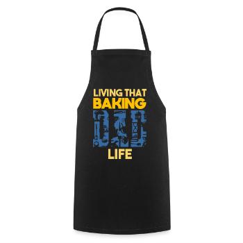 Living That Baking Dad Life Bäcker Papa - Kochschürze - Schwarz - Vorne - AI Model Male 185 dark (185cm)