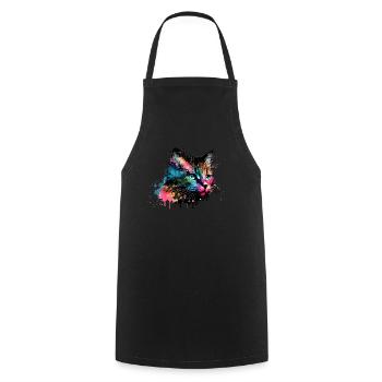 Mignon petit chat Pour les amoureux des chats Coloré - Tablier de cuisine - noir - Devant - AI Model Male 185 dark (185cm)