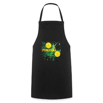 Pickleball Outdoor Game for Men and Women - Cooking Apron - black - Front - AI Model Male 185 dark (185cm)