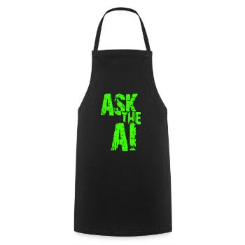 AI Artificial Intelligence Funny Nerd Saying - Cooking Apron - black - Front - AI Model Male 185 dark (185cm)