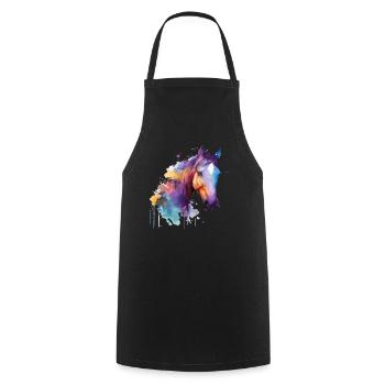 Joli cheval pour les amoureux des chevaux Coloré - Tablier de cuisine - noir - Devant - AI Model Male 185 dark (185cm)