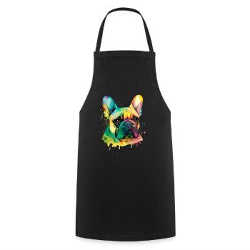 Français Bulldog pour les amoureux des chiens - Tablier de cuisine - noir - Devant - AI Model Male 185 dark (185cm)