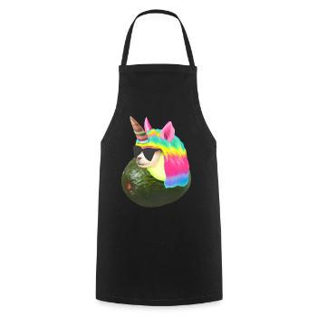 Happy Unicorn Avocado - Cooking Apron - black - Front - AI Model Male 185 dark (185cm)